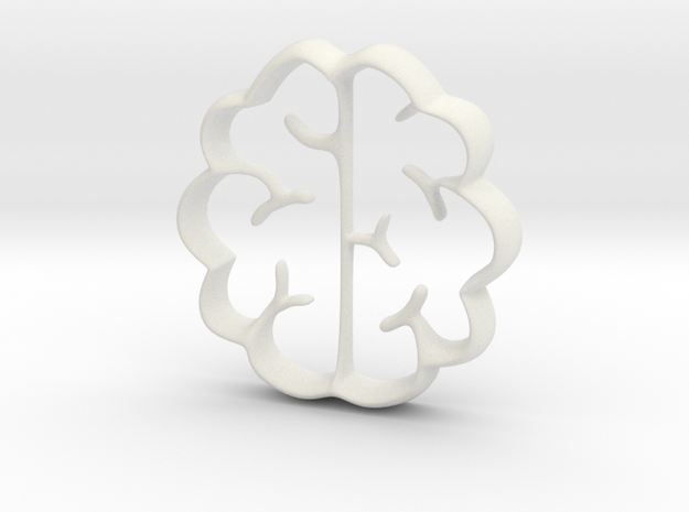 Brain biscuit in White Natural Versatile Plastic: Small