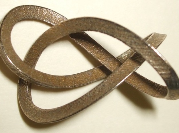 3-Sided Figure 8 Knot Pendant in Matte Bronzed-Silver Steel
