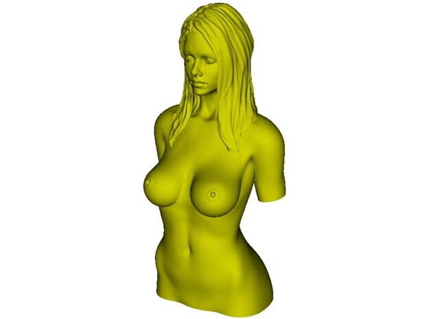 1/9 scale sexy topless girl bust D in Tan Fine Detail Plastic