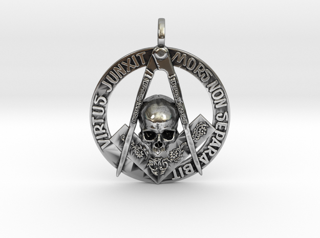 Freemason pendant after Jens Rusch 35mm diamter in Antique Silver