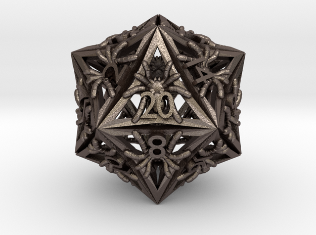 Spider D20 in Polished Bronzed-Silver Steel