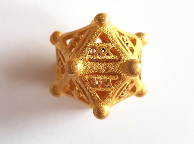 Roman numerals D20 in Polished Gold Steel