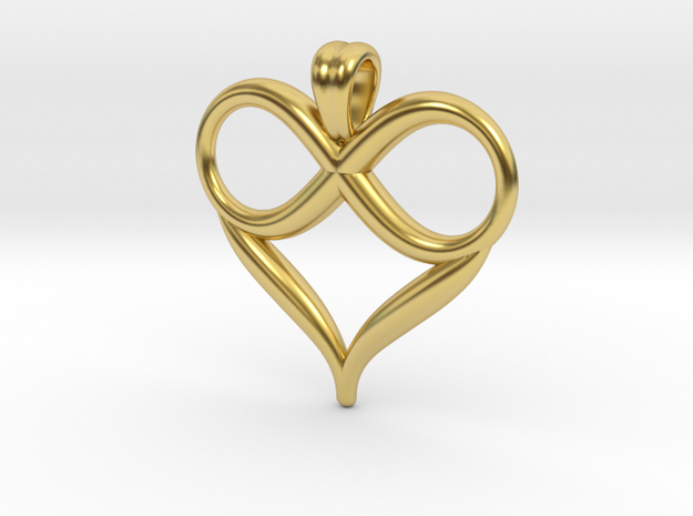 Infinite love [pendant] in Polished Brass