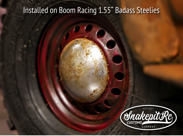 Moon Caps for Boom Racing 1.55" Badass Steelies in Tan Fine Detail Plastic