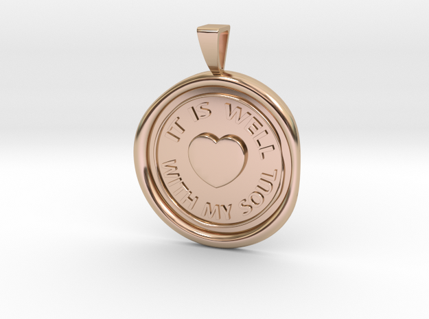 IT IS WELL WITH MY SOUL Pendant in 14k Rose Gold Plated Brass