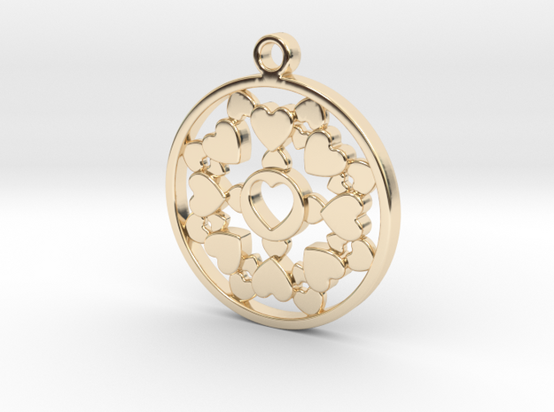Queen of Hearts - Pendant in 14k Gold Plated Brass