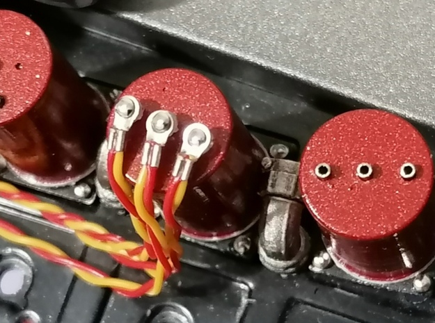 Red Capacitors + Elbows Delorean eaglemoss in Smooth Fine Detail Plastic