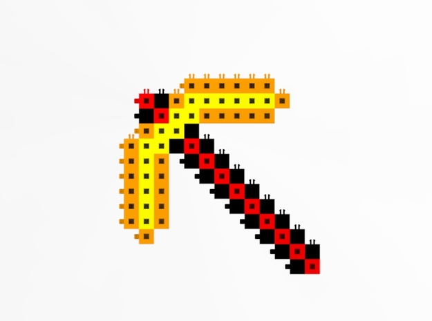 Minecraft Gold Pickaxe in Yellow Processed Versatile Plastic