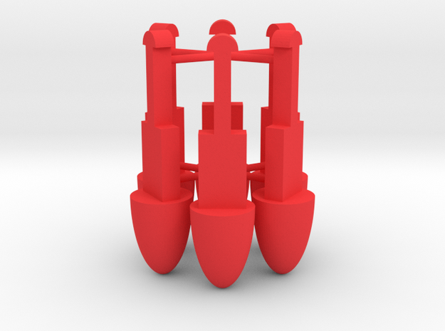 1978 Battlestar Galactica missile replacements in Red Processed Versatile Plastic
