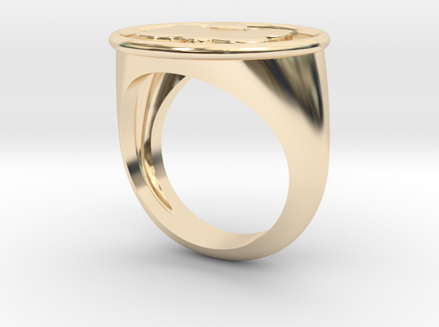 Angel Signet Ring Size 7.0 in 14K Yellow Gold