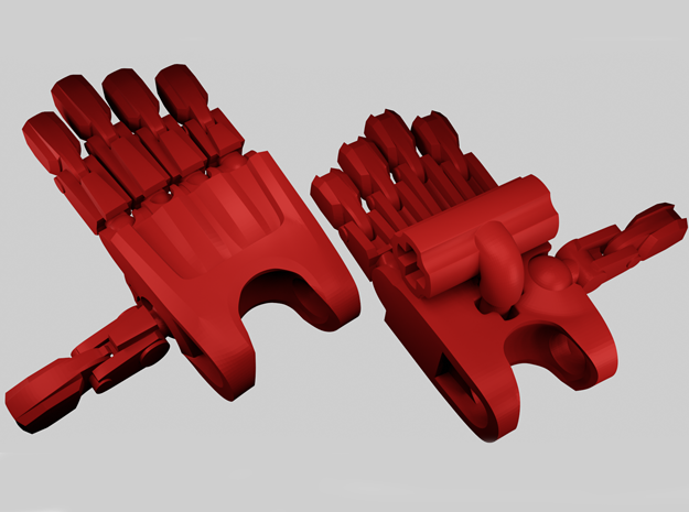 B:JtO articulated hands [Toa-axle version] in Red Processed Versatile Plastic