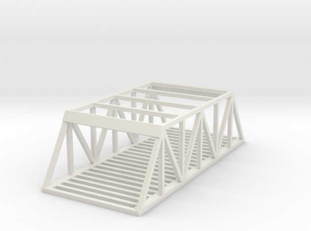 Dual Track Straight Bridge - Zscale in White Natural Versatile Plastic