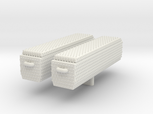 1/87 Diamond Plate Toolboxes (set of 2) in White Natural Versatile Plastic
