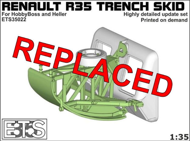 ETS35022 - Renault R35 Trench Skid #1 [1:35] in Tan Fine Detail Plastic