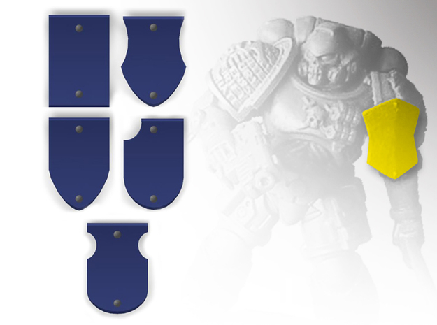 10x Blank - Shoulder Shield variety pack in Tan Fine Detail Plastic
