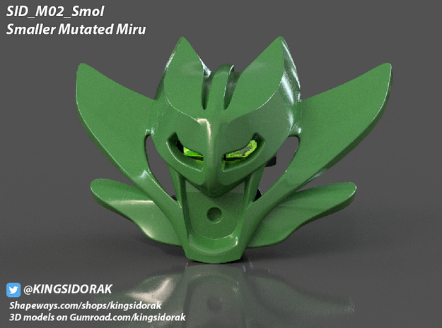 SID_M02_smol Mutated Miru smaller for Bionicle in Green Processed Versatile Plastic