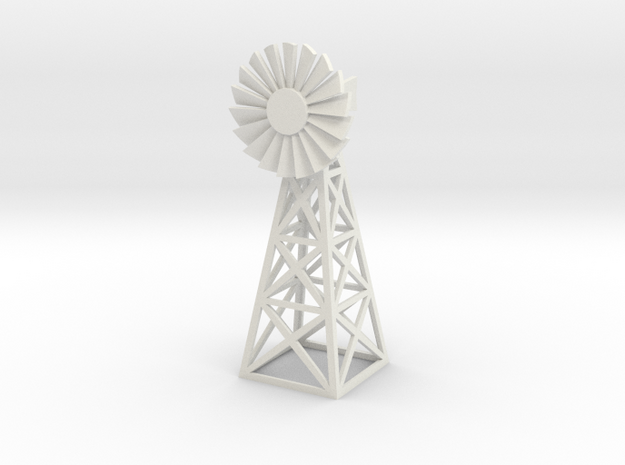 Steel Windmill 1/76 in White Natural Versatile Plastic
