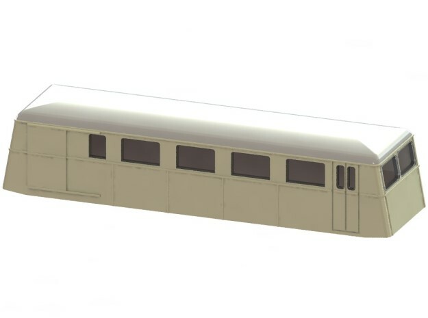 Swedish wagon for railcar UCFo1 / UCFo2 H0-scale in White Processed Versatile Plastic
