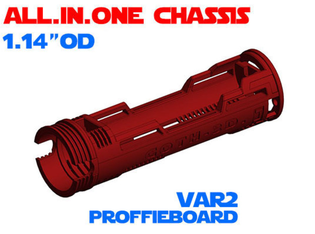 ALL.IN.ONE - 1.14"OD - Proffie chassis Var2 in White Natural Versatile Plastic