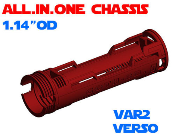 ALL.IN.ONE - 1.14"OD - Verso chassis Var2 in White Natural Versatile Plastic