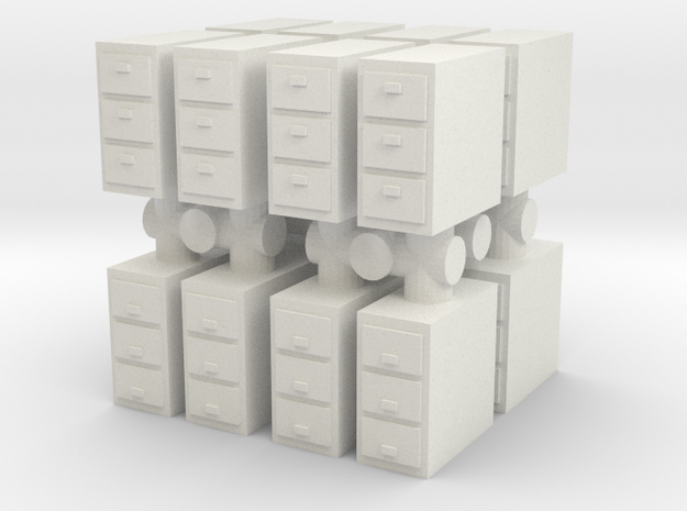 Office Cabinet (x16) 1/100 in White Natural Versatile Plastic