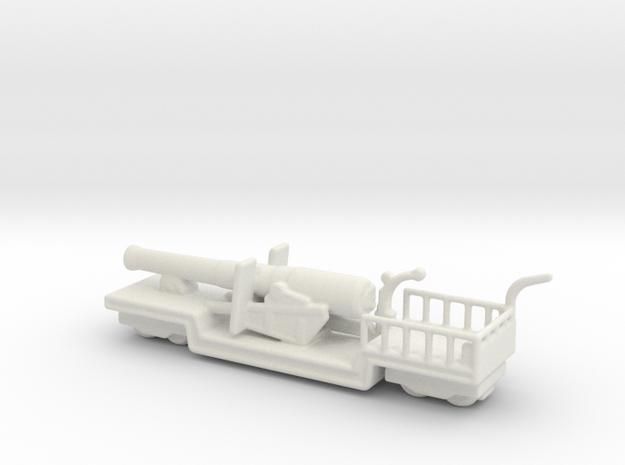 9.2 mk 1 truck 1/160 ww1 railway artillery in White Natural Versatile Plastic