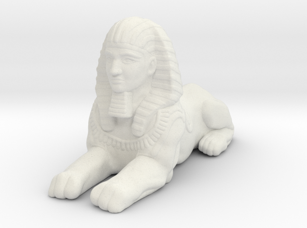 Sphinx Epic Scale miniature for games micro rpg in White Natural Versatile Plastic