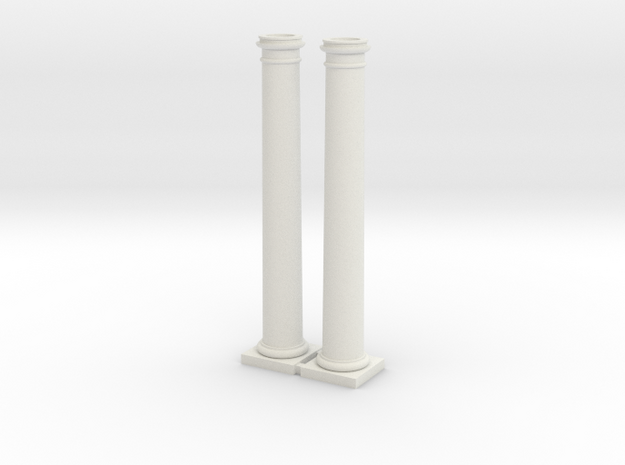 2 Columns-- 88mm high in White Natural Versatile Plastic