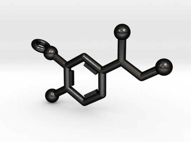 Norepinephrine Molecule Keychain in Matte Black Steel