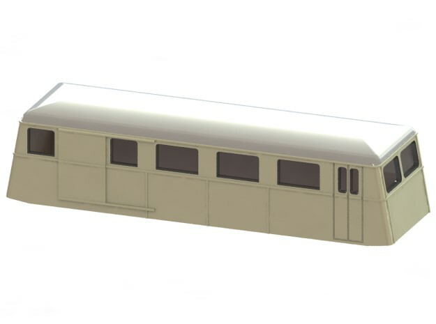 Swedish wagon for railcar UCFo1 / UCFo2 H0-scale in White Natural Versatile Plastic