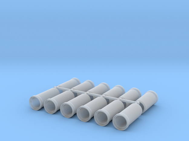 'N Scale' - (12) 30" Concrete Pipe - Straight in Smooth Fine Detail Plastic