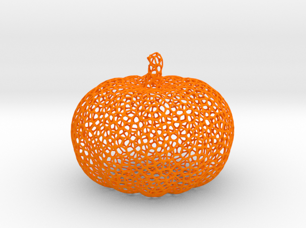Voronoi Pumpkin #2 in Orange Processed Versatile Plastic