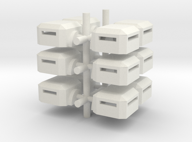 Square Bunker (x12) in White Natural Versatile Plastic