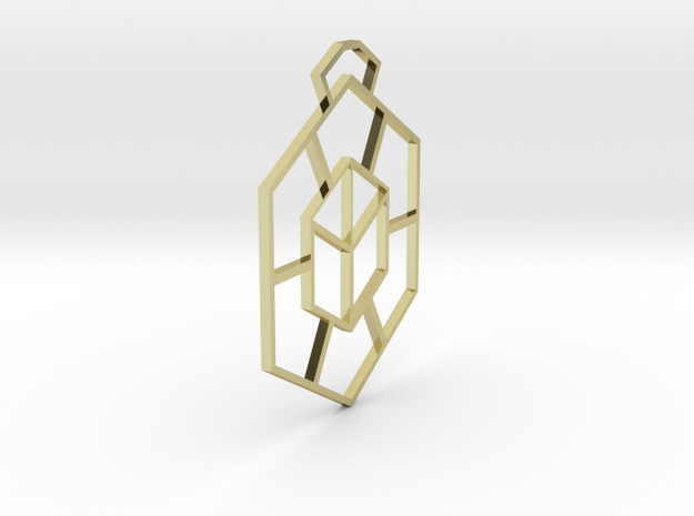 Square illusion in 18k Gold Plated Brass