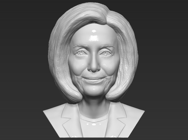 Nancy Pelosi bust in White Natural Versatile Plastic
