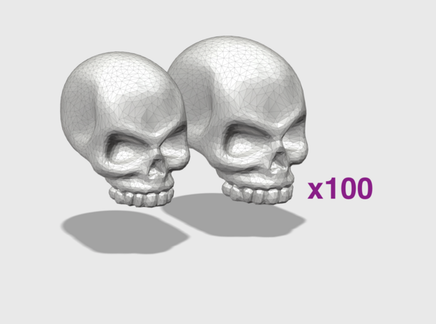 100x Human/Marine Skull Tops in Tan Fine Detail Plastic