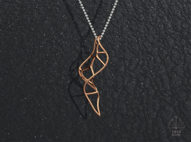 ERO3 Necklace  in Polished Bronze