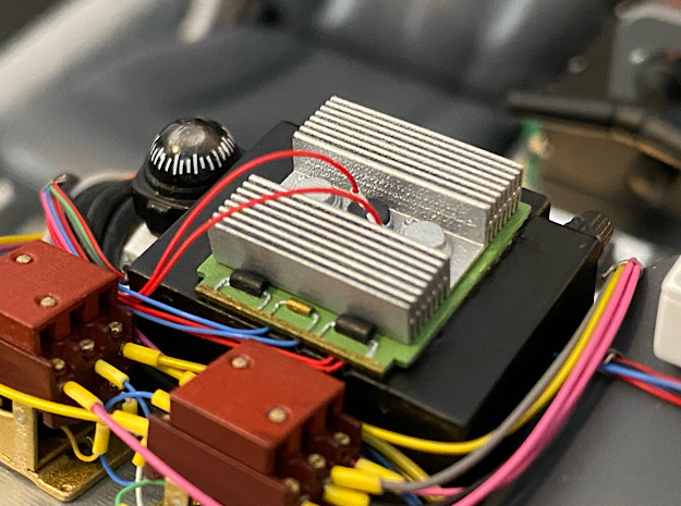 1:8 BTTF DeLorean Radio Heatsink in Clear Ultra Fine Detail Plastic