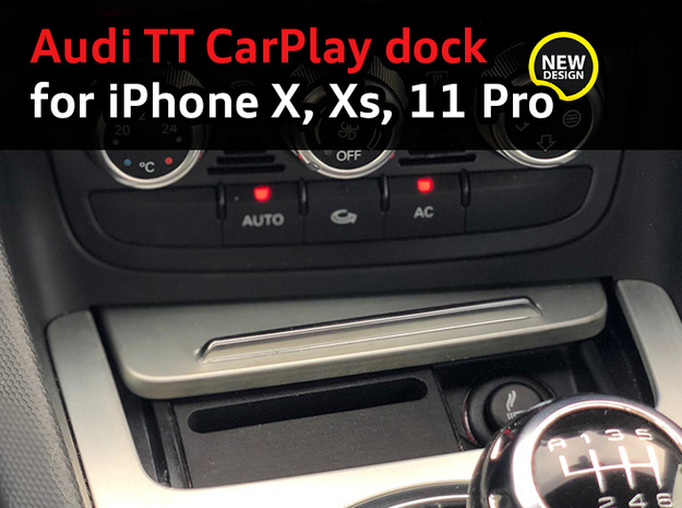 Audi TT dock for iPhone X/XS/11 Pro in White Processed Versatile Plastic