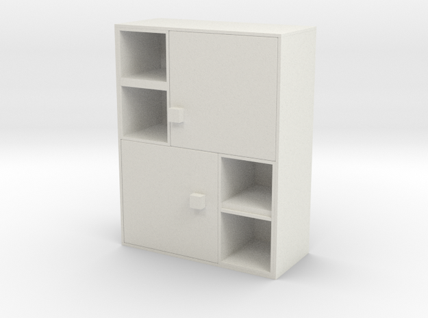 Modern Miniature 1:48 Sideboard in White Natural Versatile Plastic: 1:48 - O