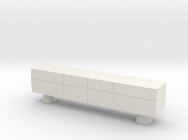 Modern Miniature 1:12 Sideboard in White Natural Versatile Plastic: 1:12