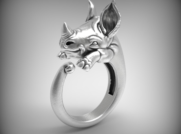 Happy Rhino ring size 6.5 in Natural Silver