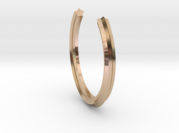 Star circumference ring in 14k Rose Gold Plated Brass