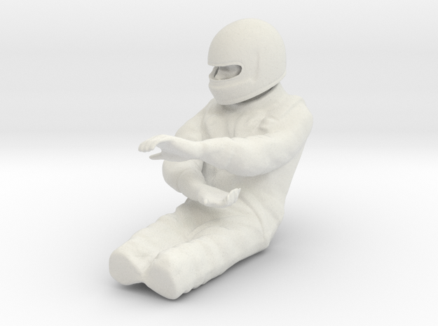 1/18 Formula Driver Turning Right in White Natural Versatile Plastic
