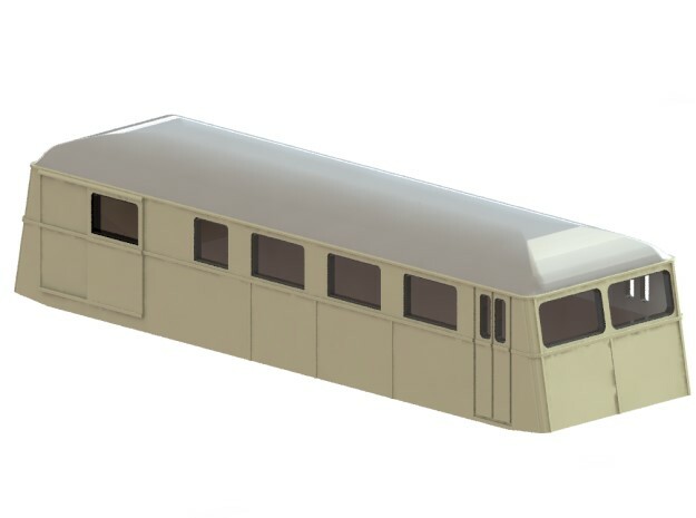 Swedish wagon for railcar UCFo4s N-scale in Tan Fine Detail Plastic
