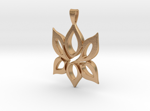 Lotus Flower Pendant in Natural Bronze
