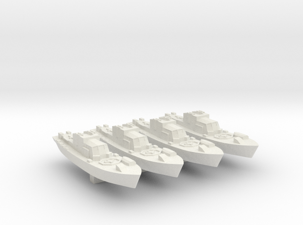 4pk Harbour Defence Motor Launch WW2 1:1200 in White Natural Versatile Plastic