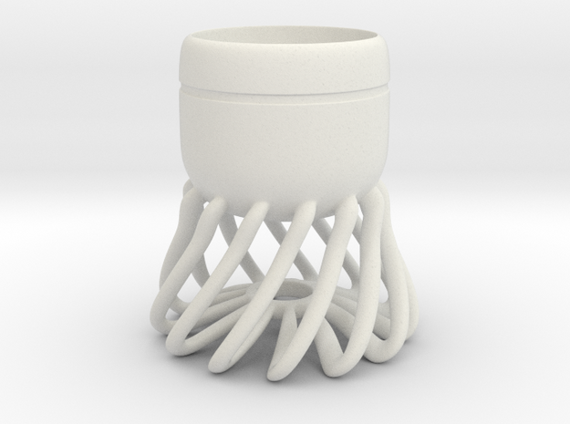 Cup 01 (medium) in White Natural Versatile Plastic