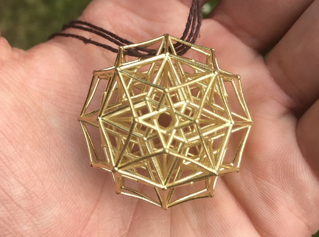 Tesseract in Natural Brass
