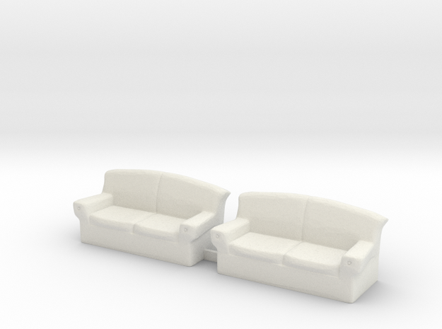 S Scale Couchs in White Natural Versatile Plastic